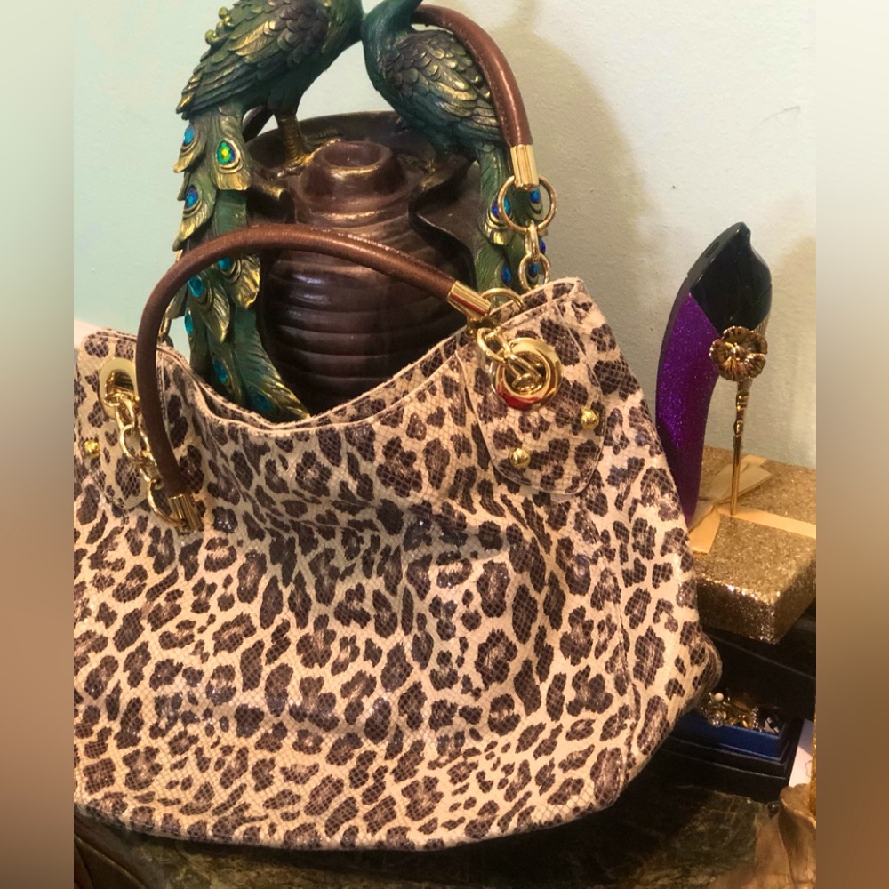 Cynthia Rowley, Leather, Snake and Leopard Print Handbag - Picture 2 of 9